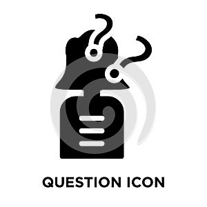 Question iconÃÂ  vector isolated on white background, logo concept of QuestionÃÂ  sign on transparent background, black filled photo